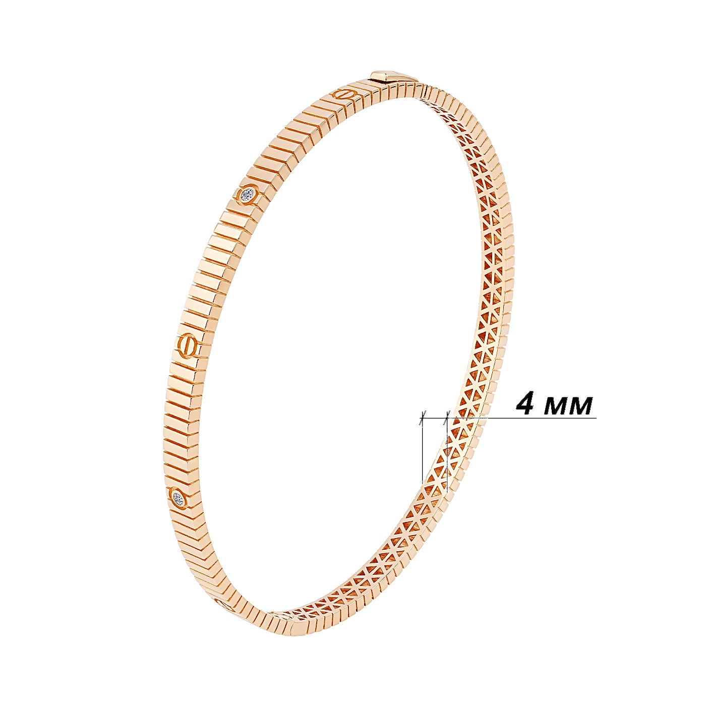 картинка Жесткий браслет "Любовь" из красного золота, 10533222