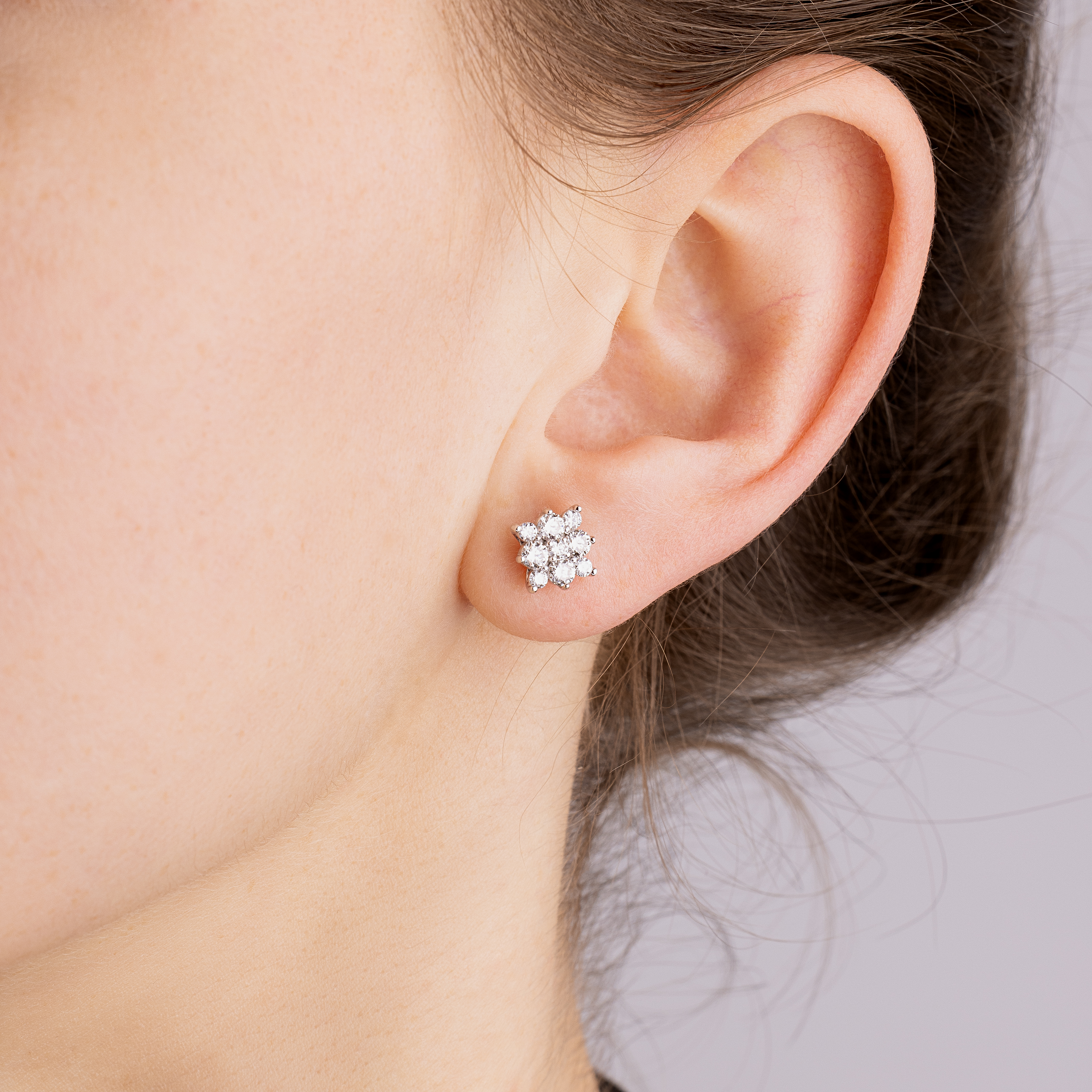 картинка Сережки гвіздочки з діамантами із білого золота, 10520066