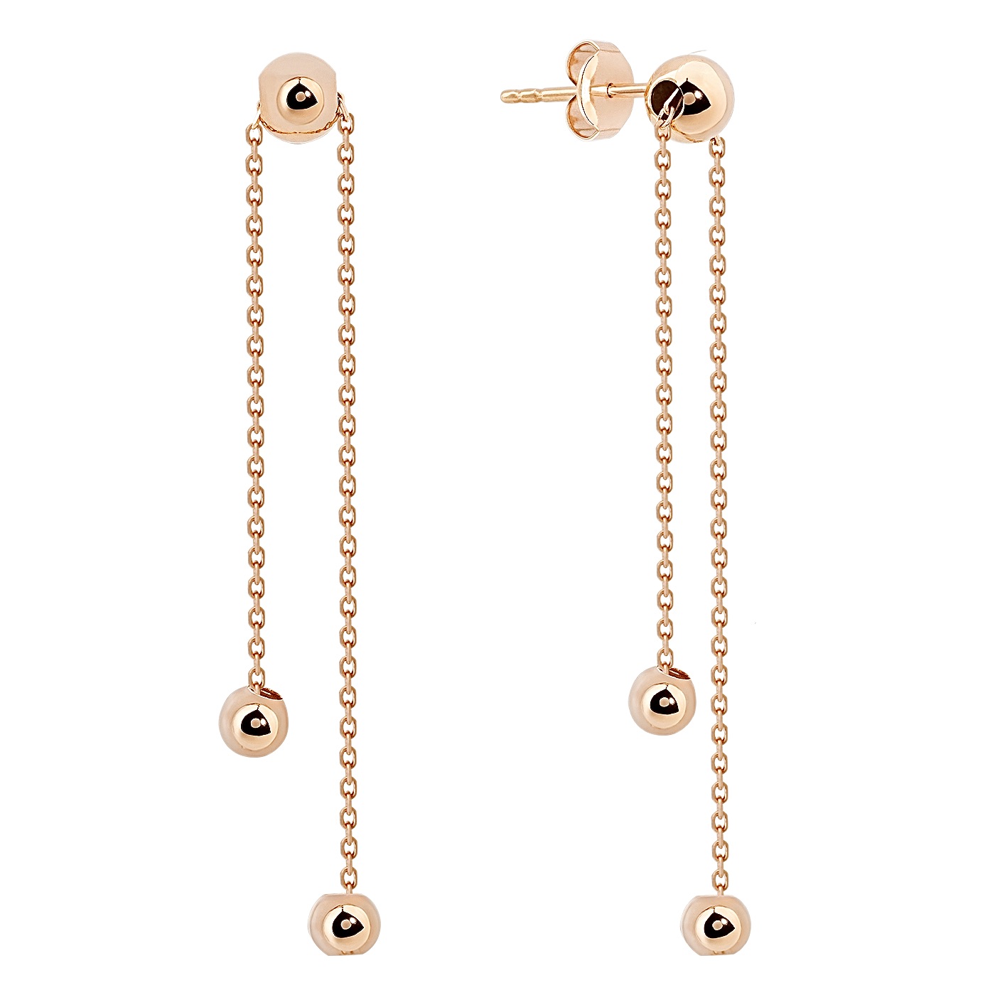 картинка Золоті сережки-пусети з кульками, 10530505