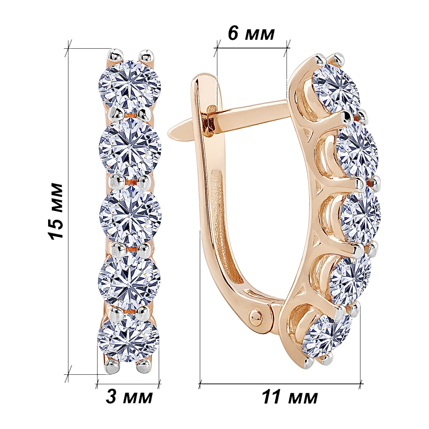 картинка Золоті сережки з діамантами, 10408889