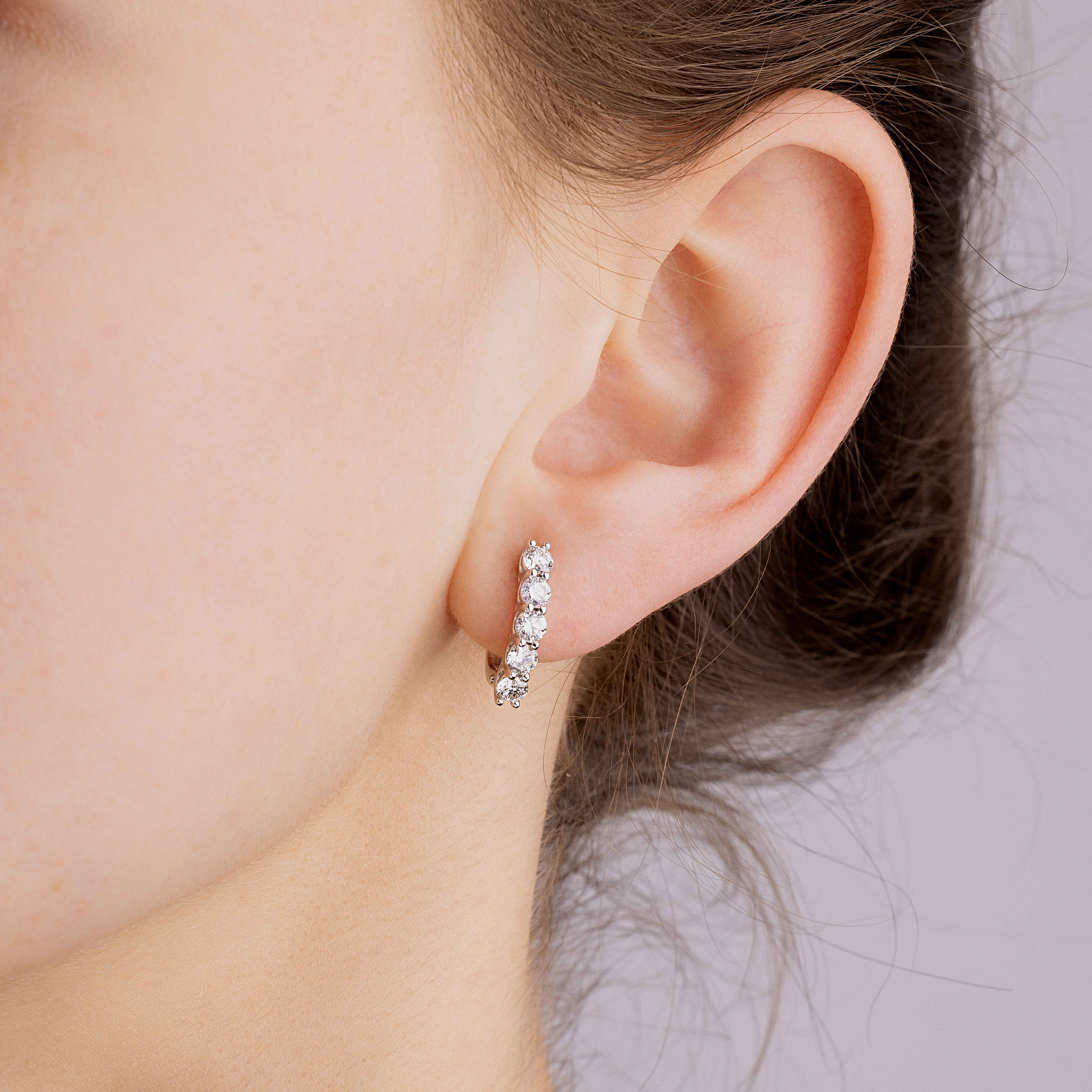 картинка Сережки з діамантами із білого золота 585 проби, 10439920