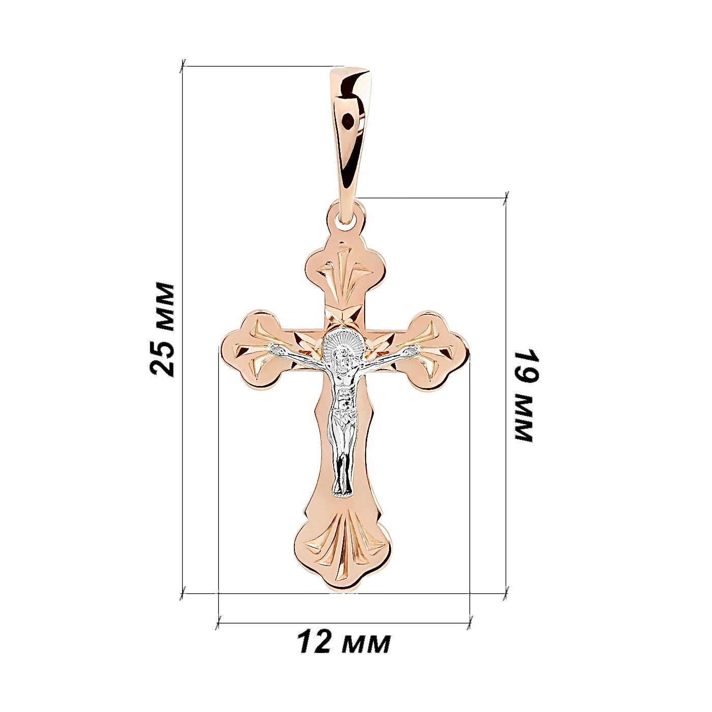 картинка Крестик из комбинированного золота, 10176294