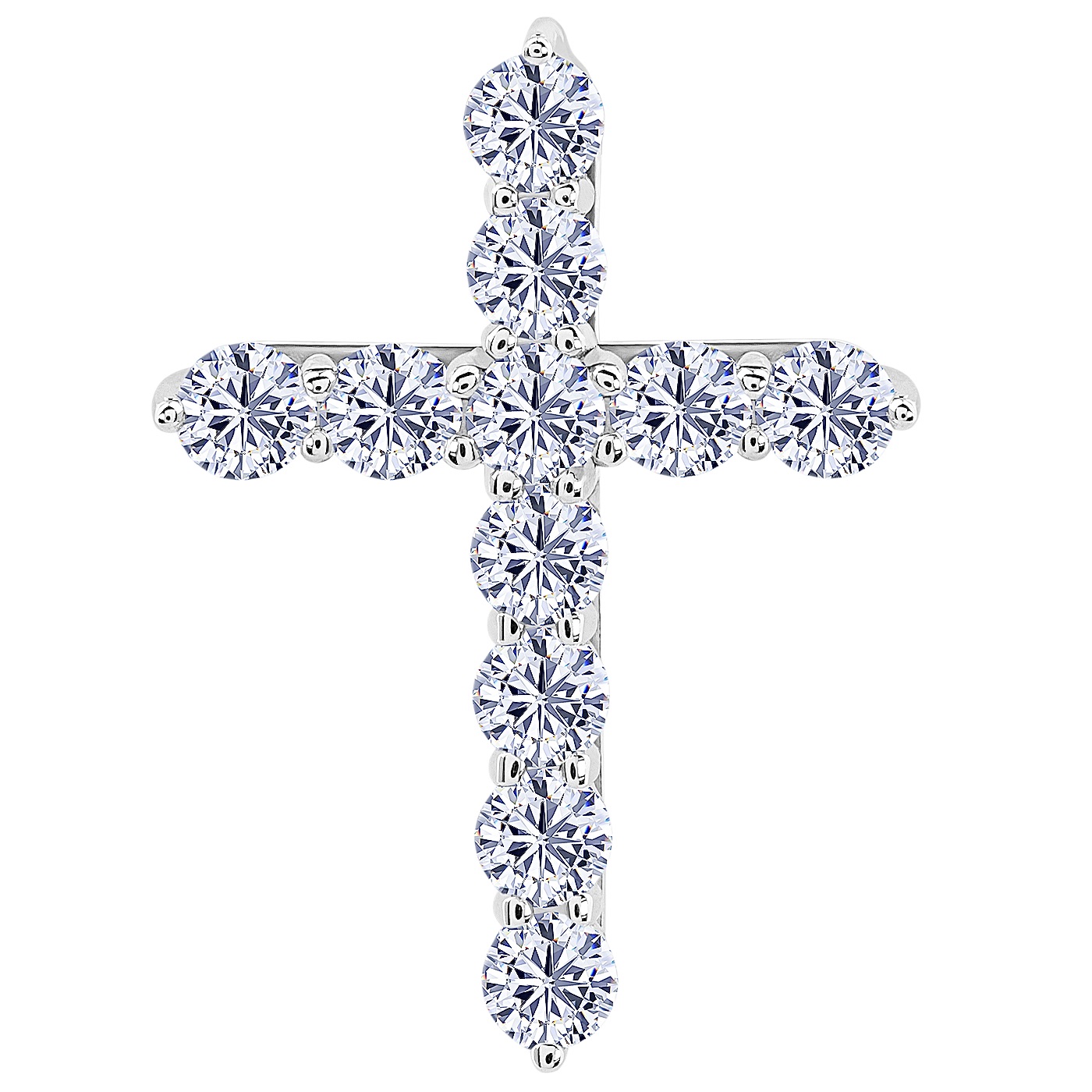 картинка Хрестик із білого золота з діамантами, 10527546