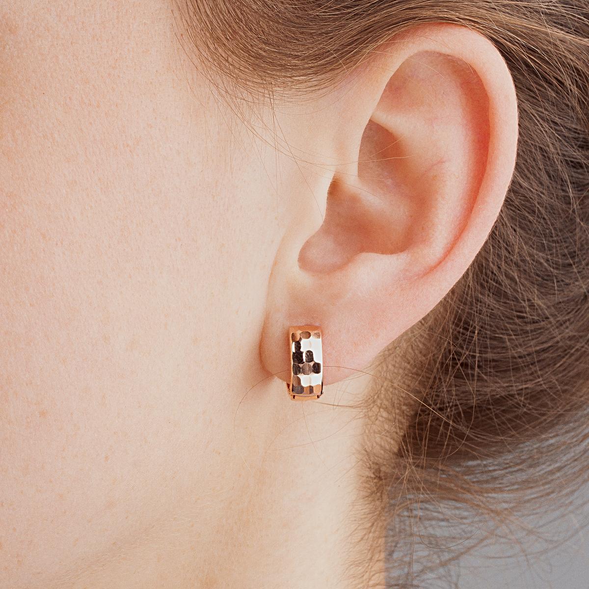 картинка Сережки-конго із червоного золота, 10287240