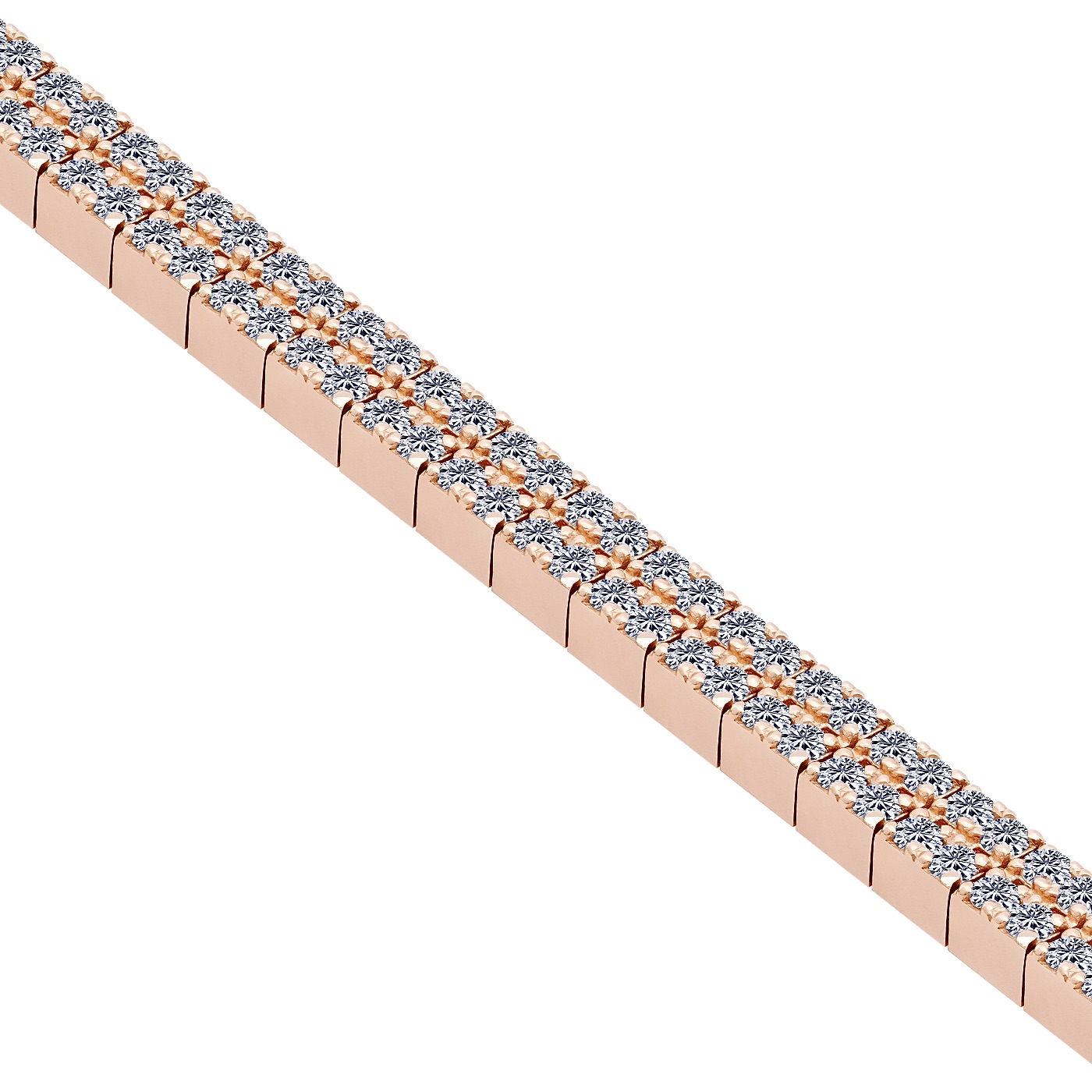 картинка Браслет с дорожкой фианитов из красного золота, 10410154
