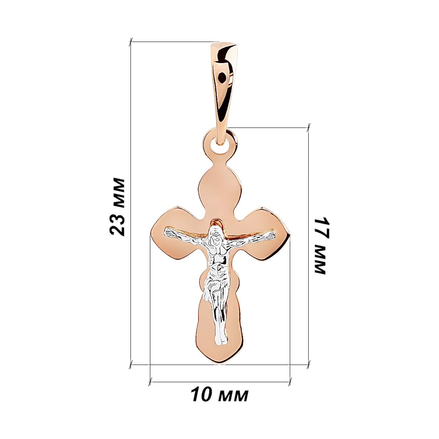 картинка Крестик из комбинированного золота, 10515523
