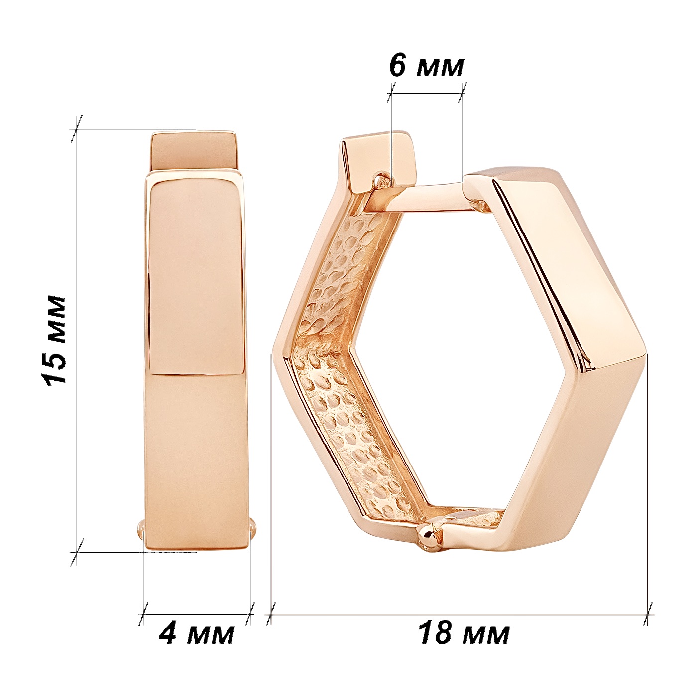 картинка Золоті сережки у формі ромба, 10421660