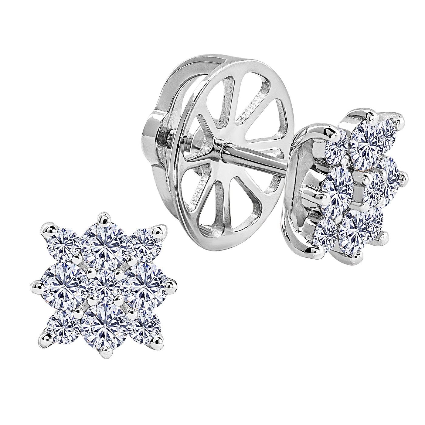 картинка Сережки гвіздочки з діамантами із білого золота, 10520066