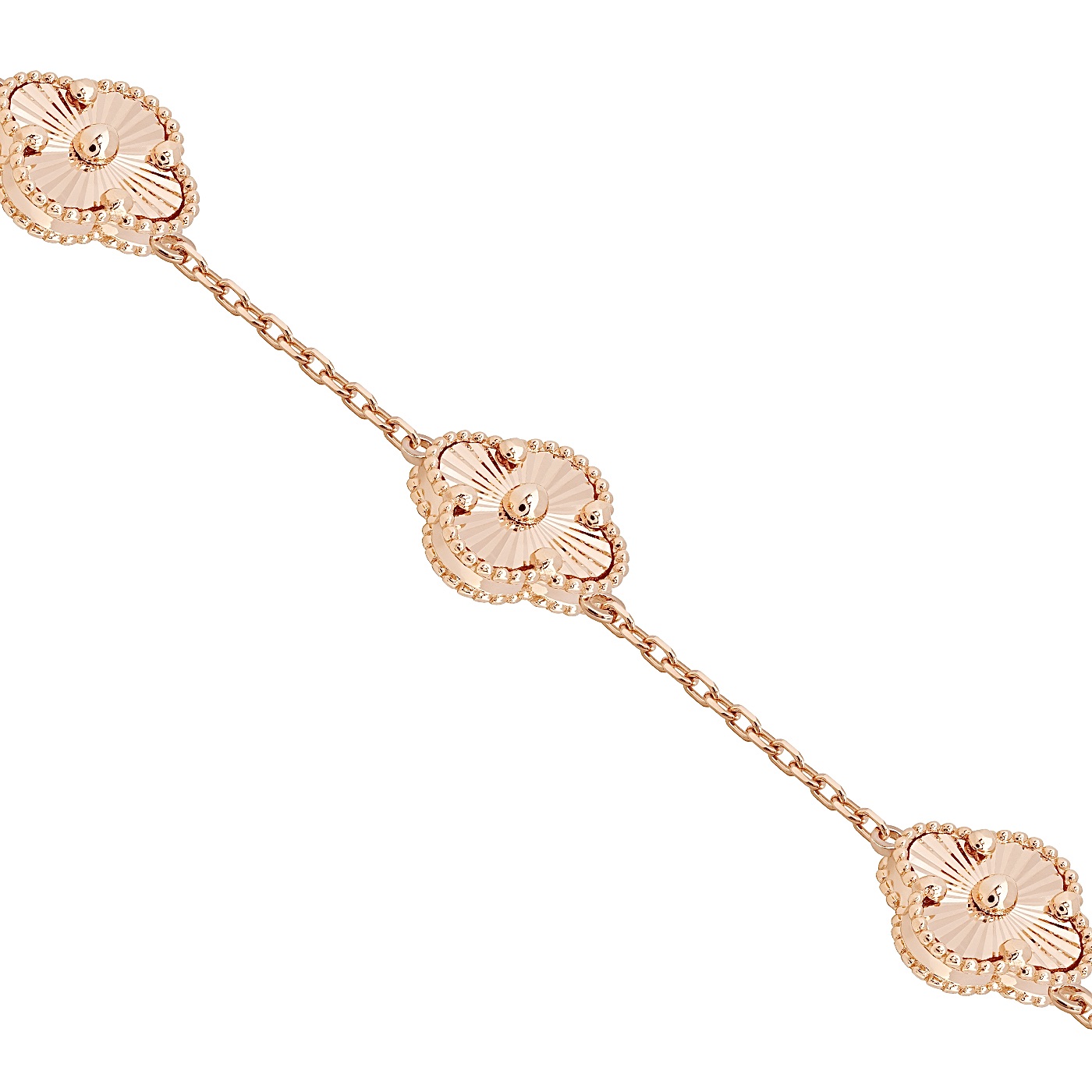 картинка  Браслет из красного золота "Клевер" с алмазной гранью, 10539261