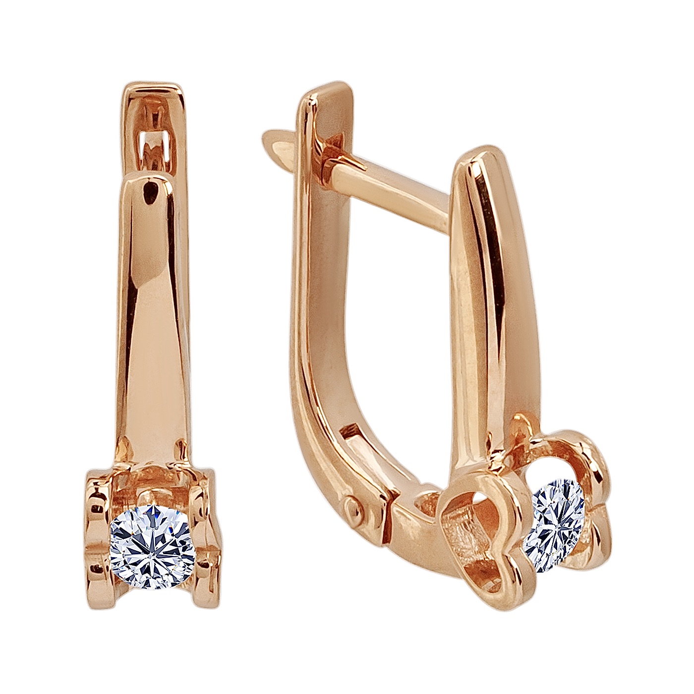 картинка Сережки "Серце" з діамантом, 10505986