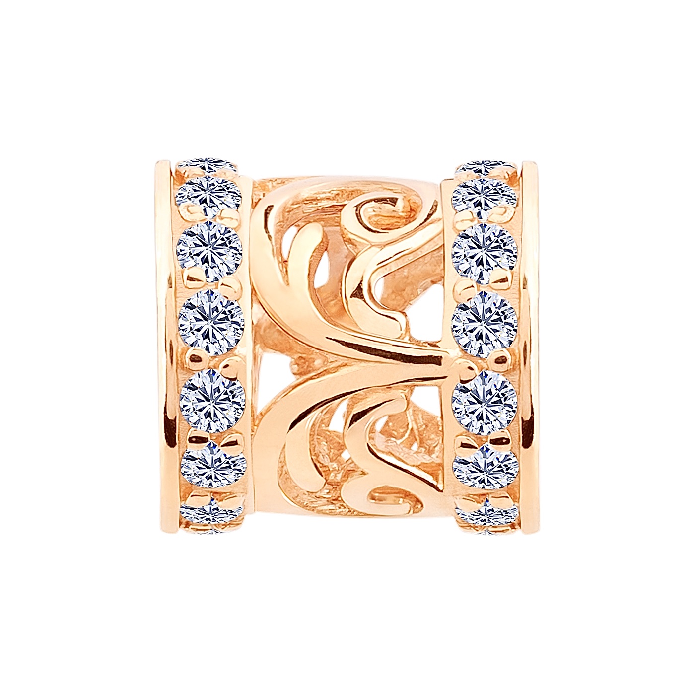 картинка Подвеска шарм из красного золота с фианитами, 10176261