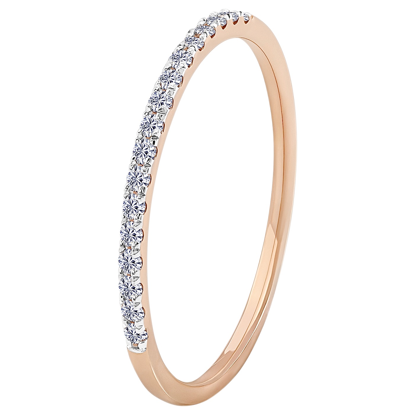 картинка Каблучка з доріжкою діамантів із червоного золота, 10272863