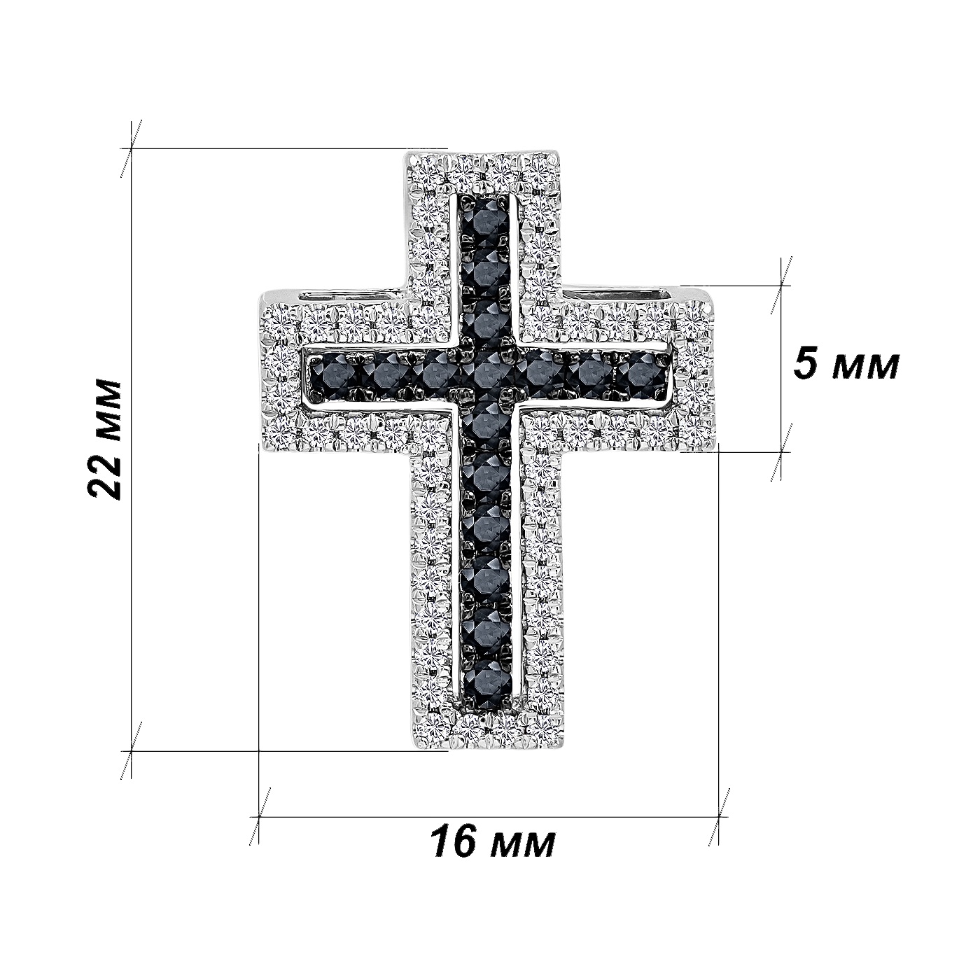 картинка Золотой двойной крест с бриллиантами, 10516832