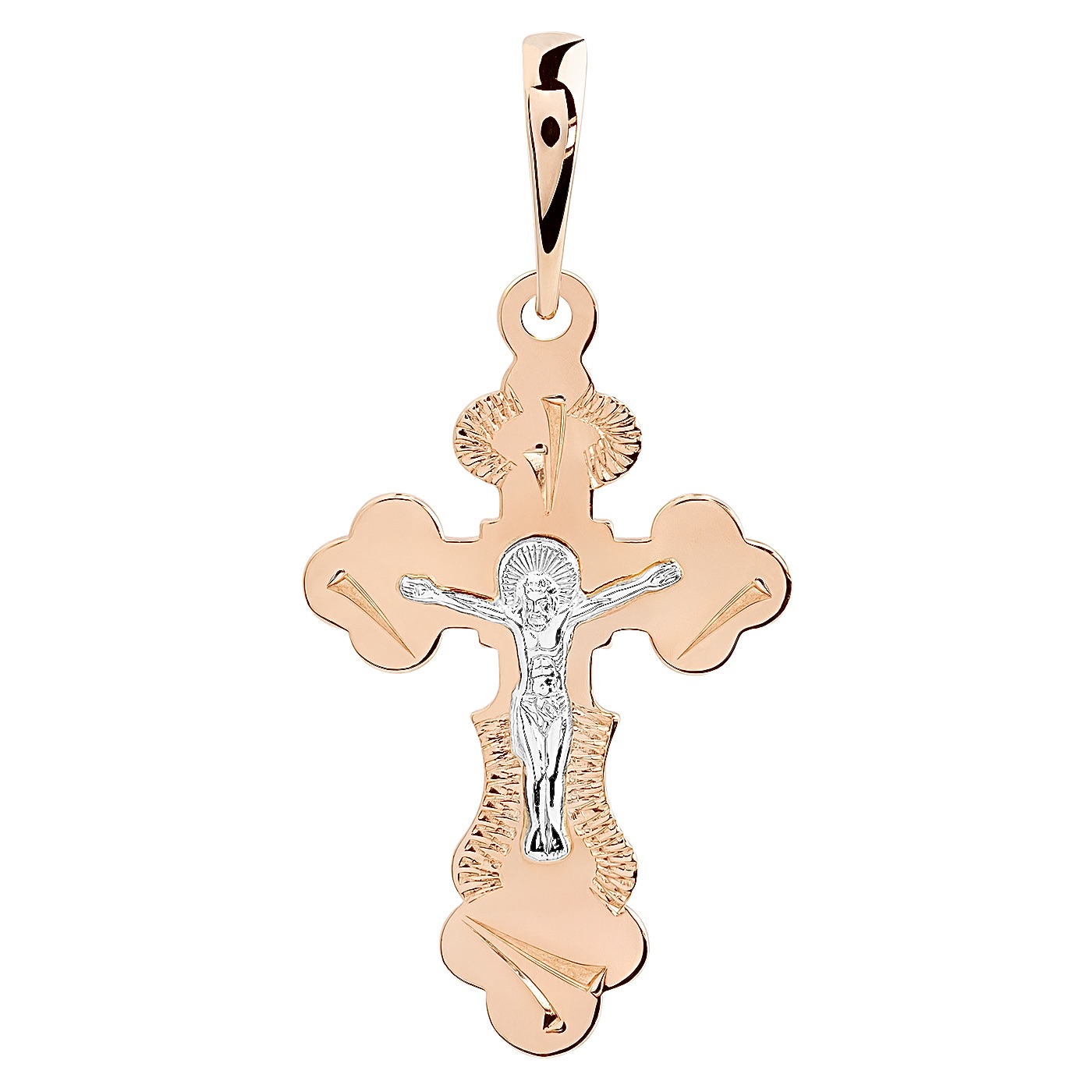 картинка Крестик из комбинированного золота, 10345694