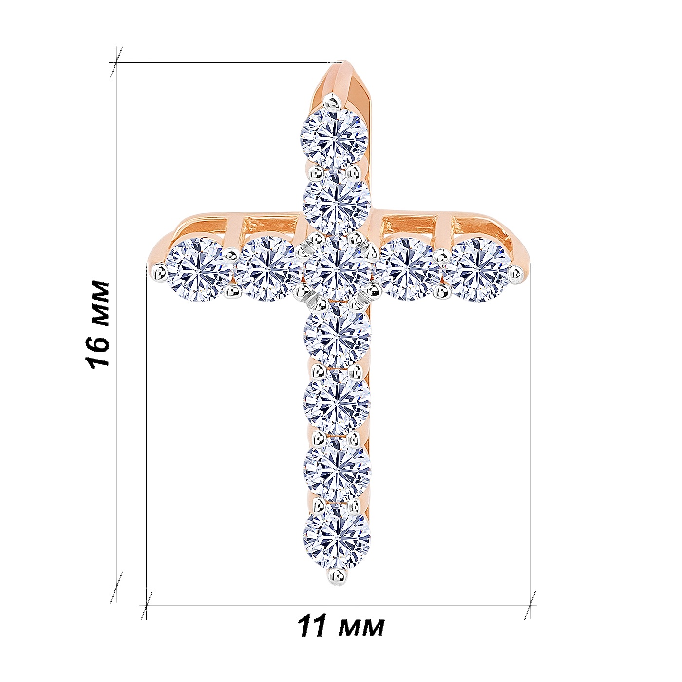 картинка Золотий хрестик з діамантами, 10489046