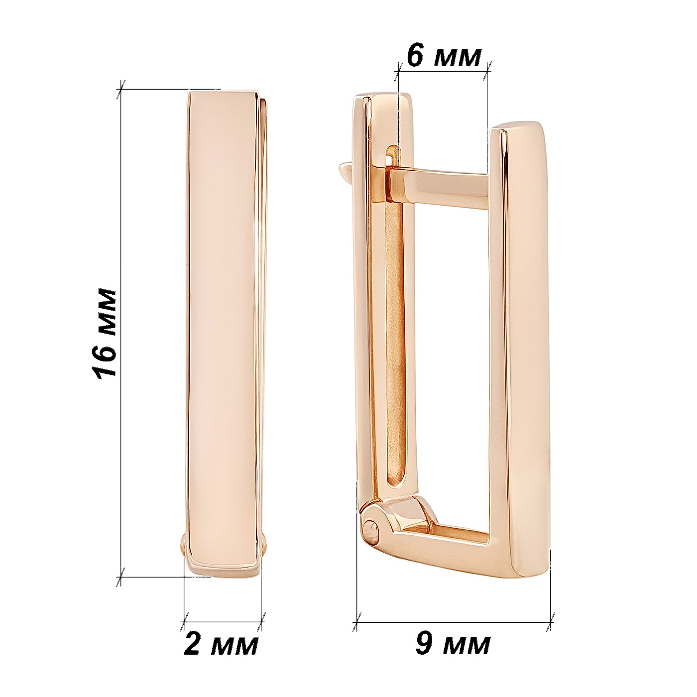 картинка Сережки із червоного золота "Геометрія", 10409769