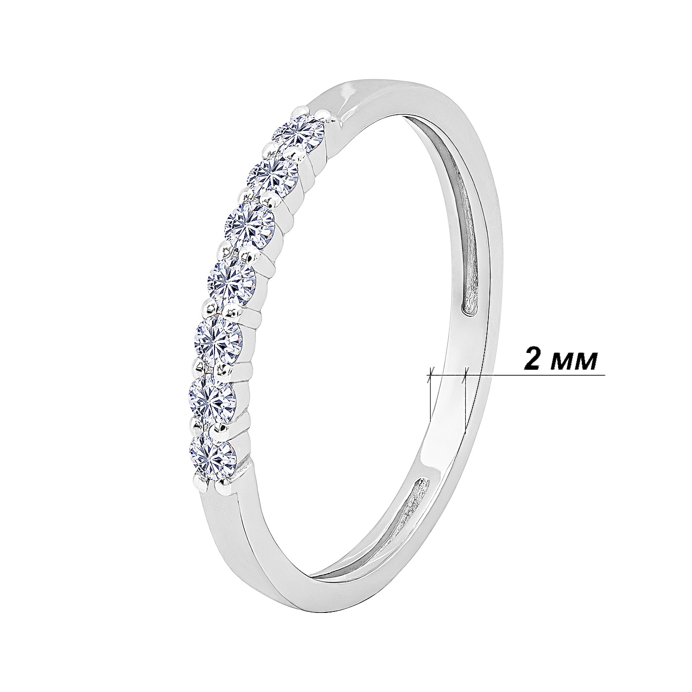 картинка Каблучка з доріжкою діамантів із білого золота, 10273248