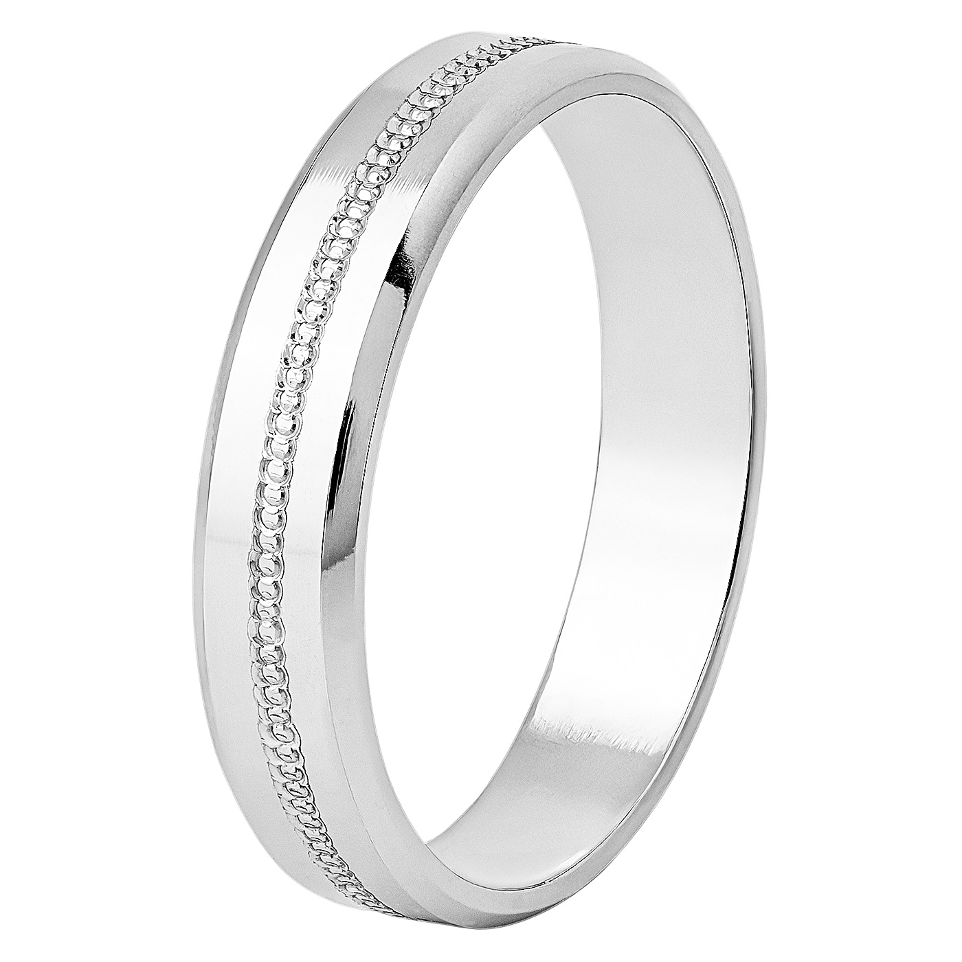 картинка Обручка із білого золота з гравіюванням, 10354142