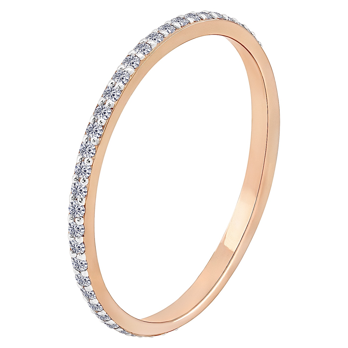 картинка Каблучка доріжка з фіанітами із червоного золота, 10421407