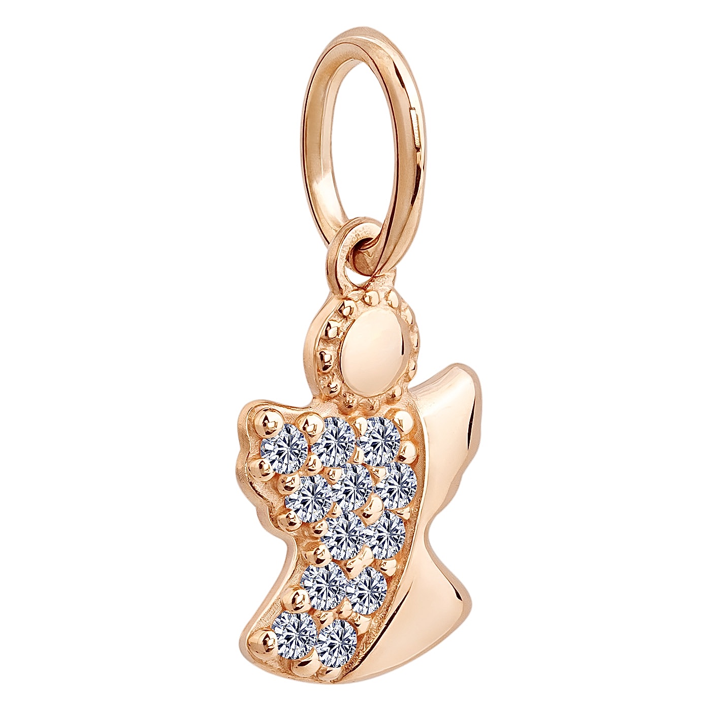 картинка Подвес "Ангел" из красного золота с фианитами, 10174490