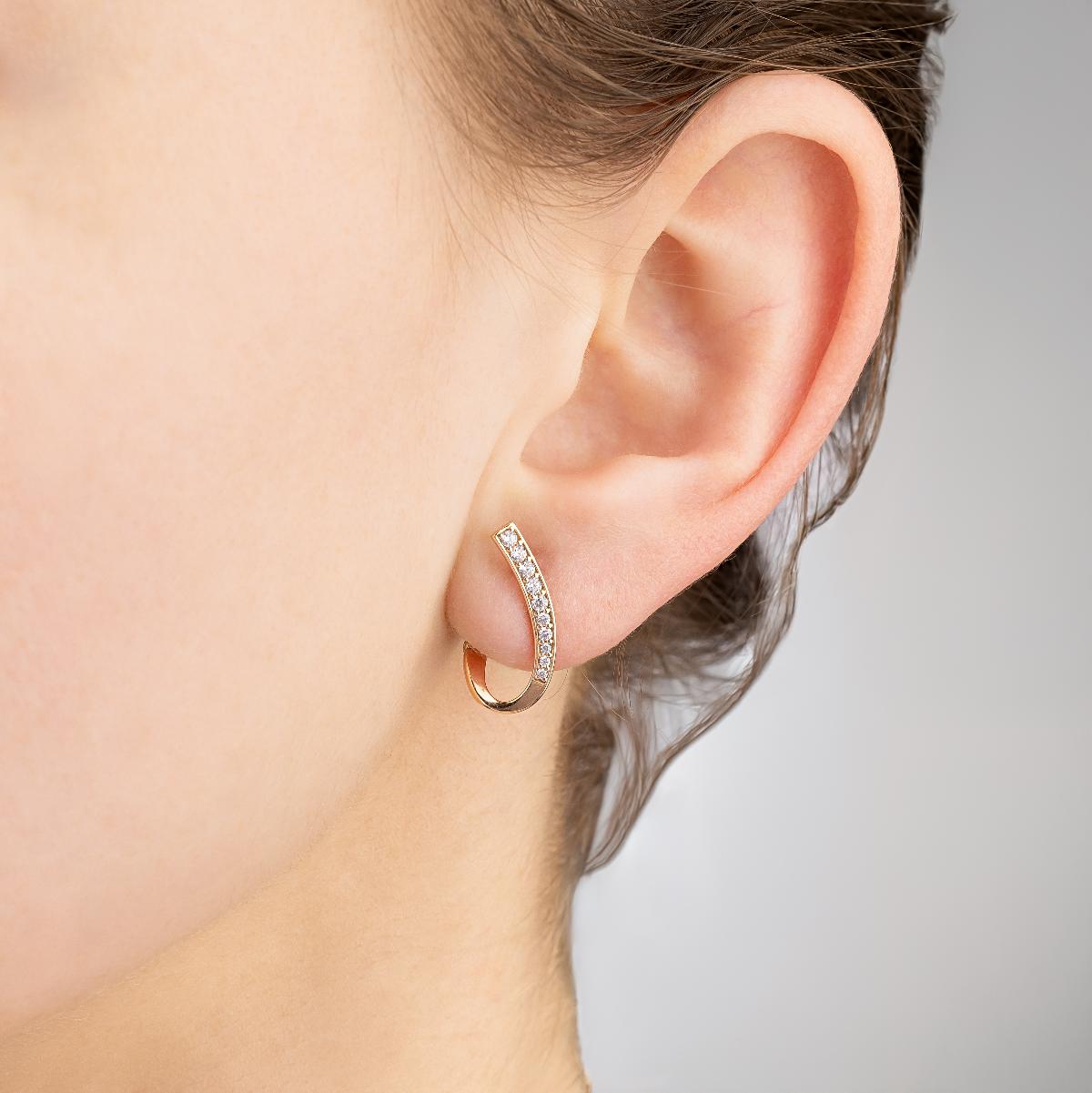 картинка Серьги из красного золота с фианитами, 10196919