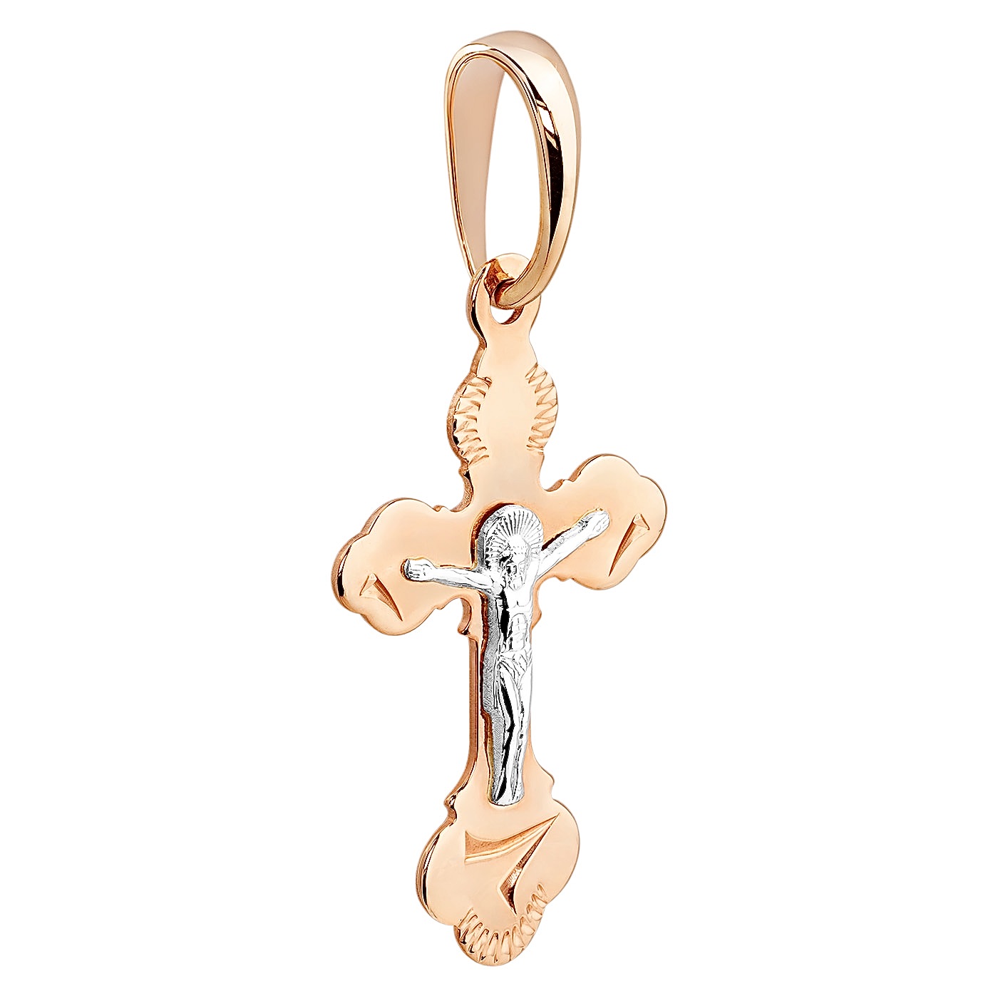 картинка Крестик из комбинированного золота, 10176305