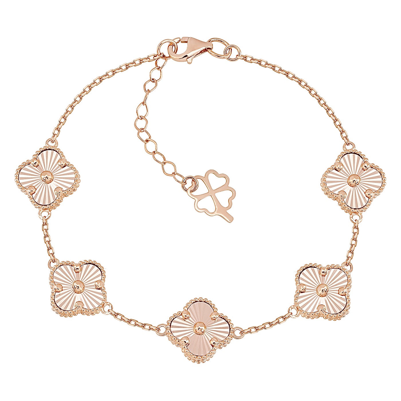 картинка  Браслет из красного золота "Клевер" с алмазной гранью, 10539261