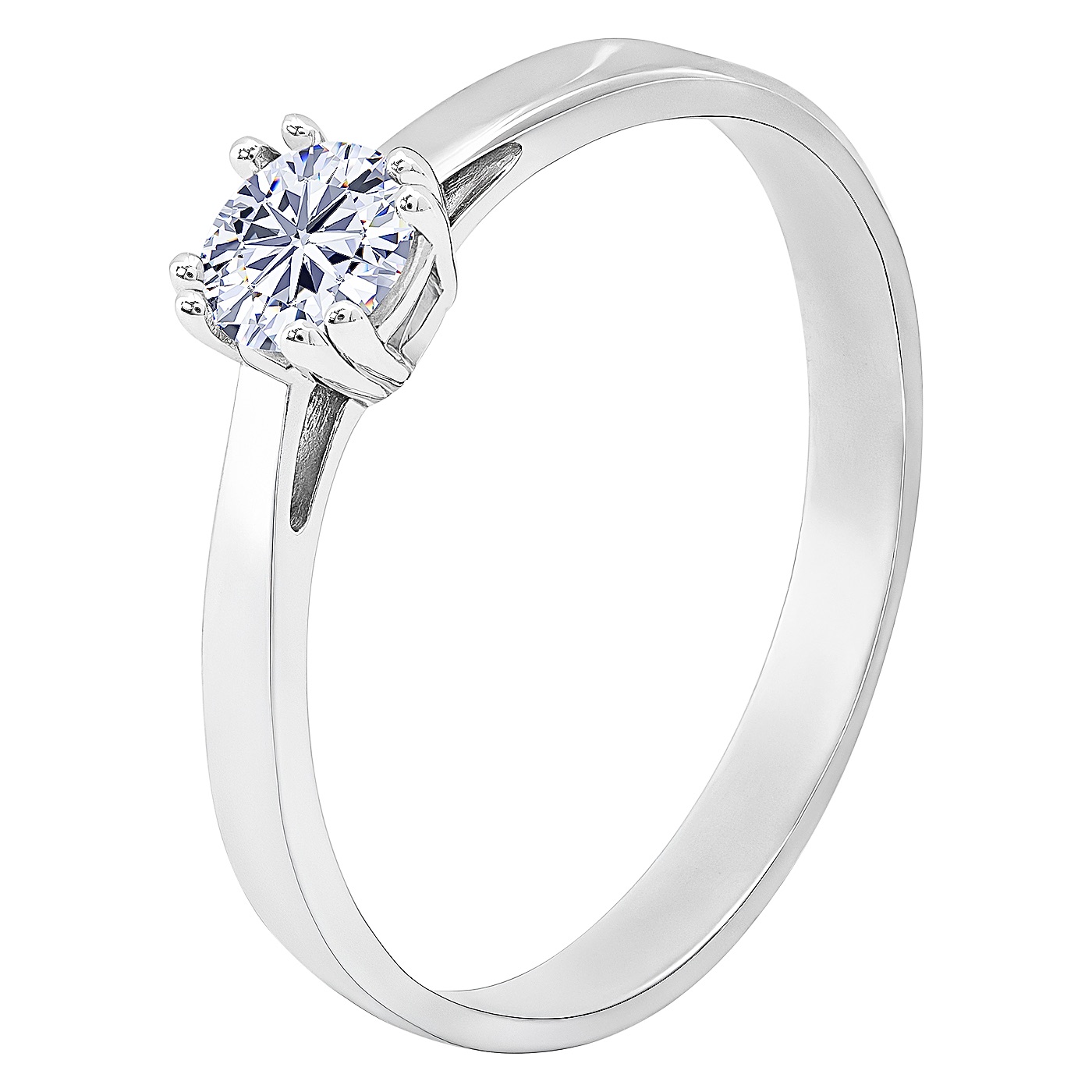 картинка Каблучка із білого золота з діамантом, 10483920