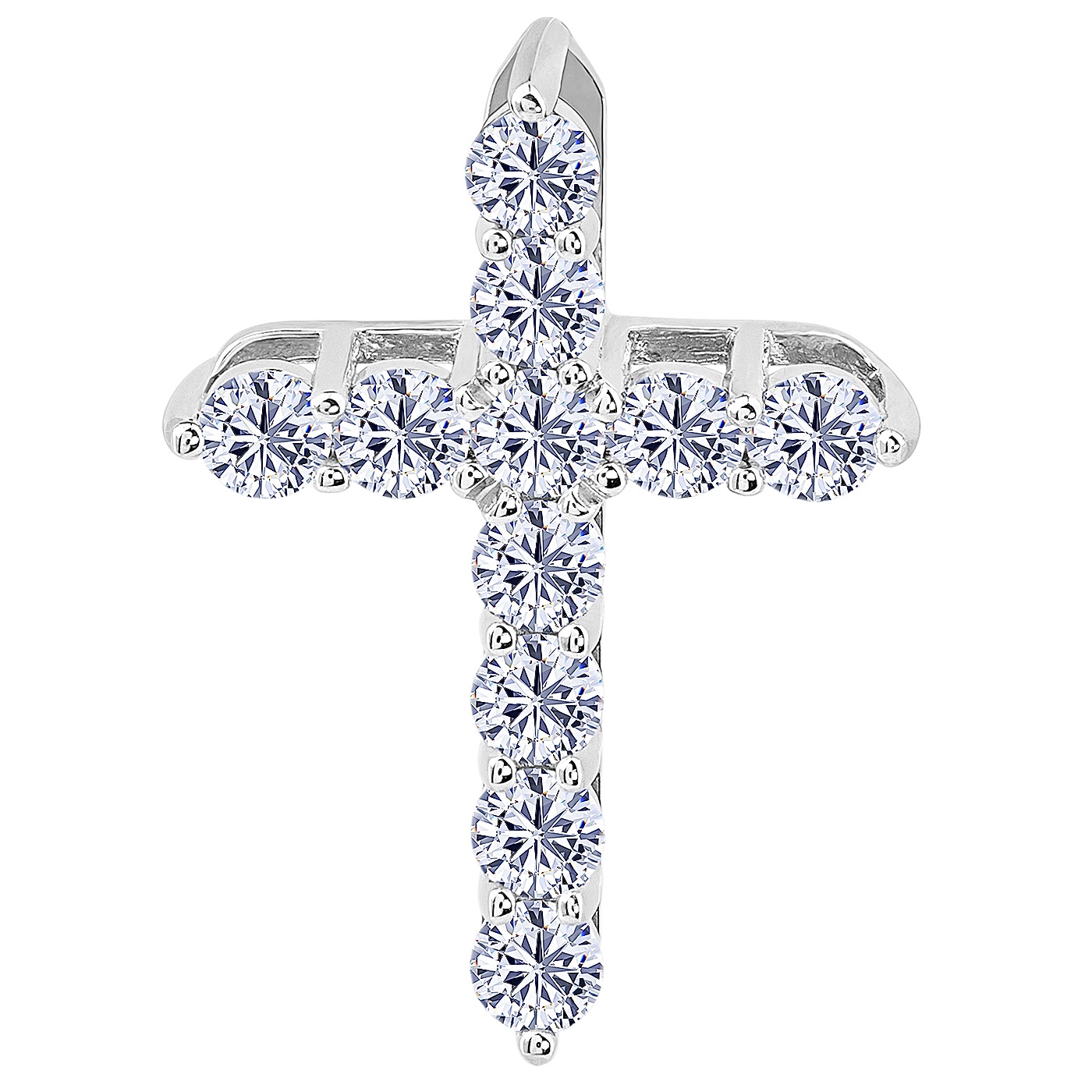 картинка Хрестик із білого золота з діамантами, 10506052