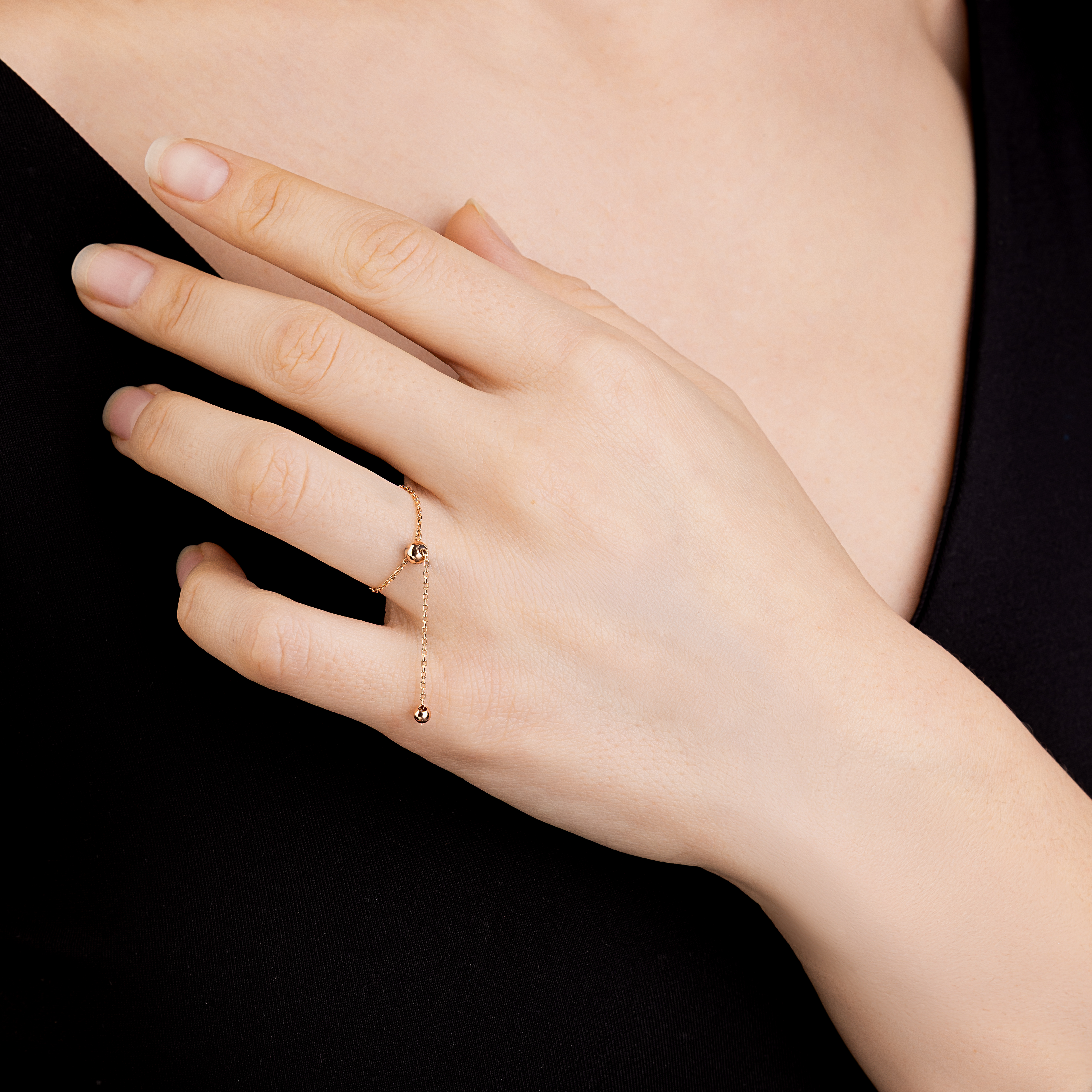 картинка Каблучка-ланцюжок із червоного золота, 10528767