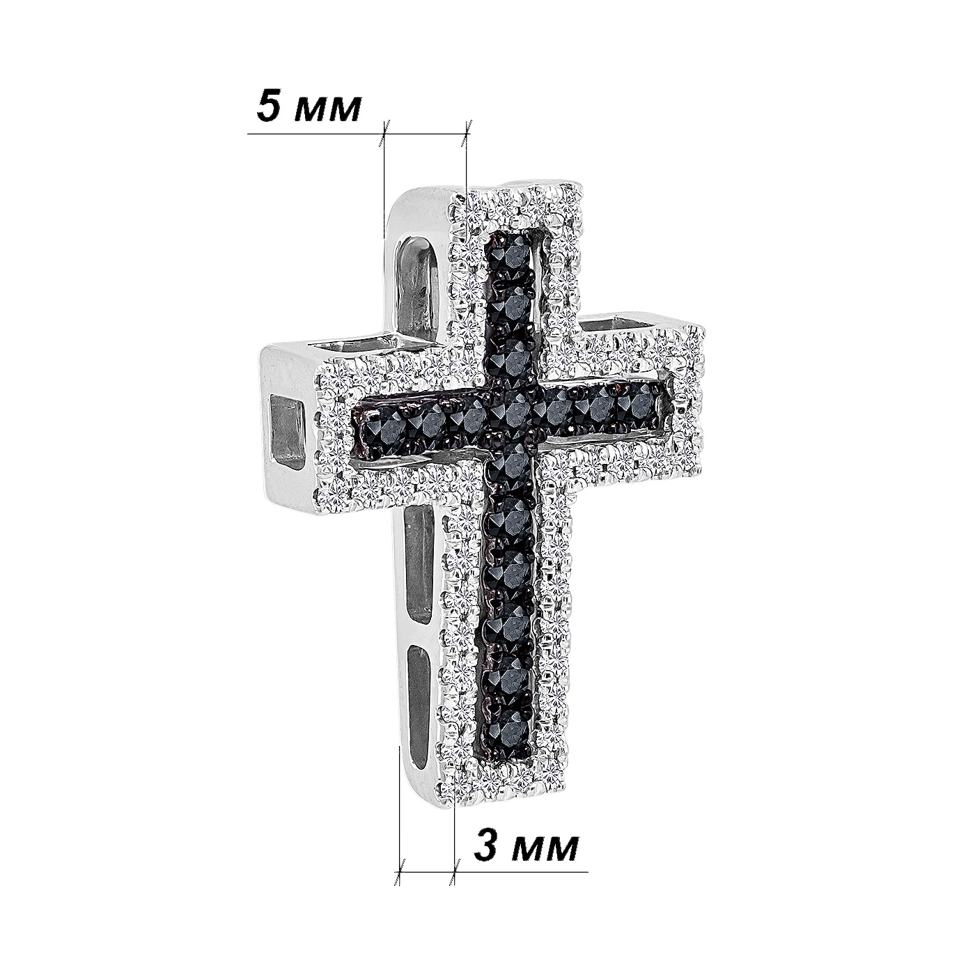 картинка Золотой двойной крест с бриллиантами, 10516832