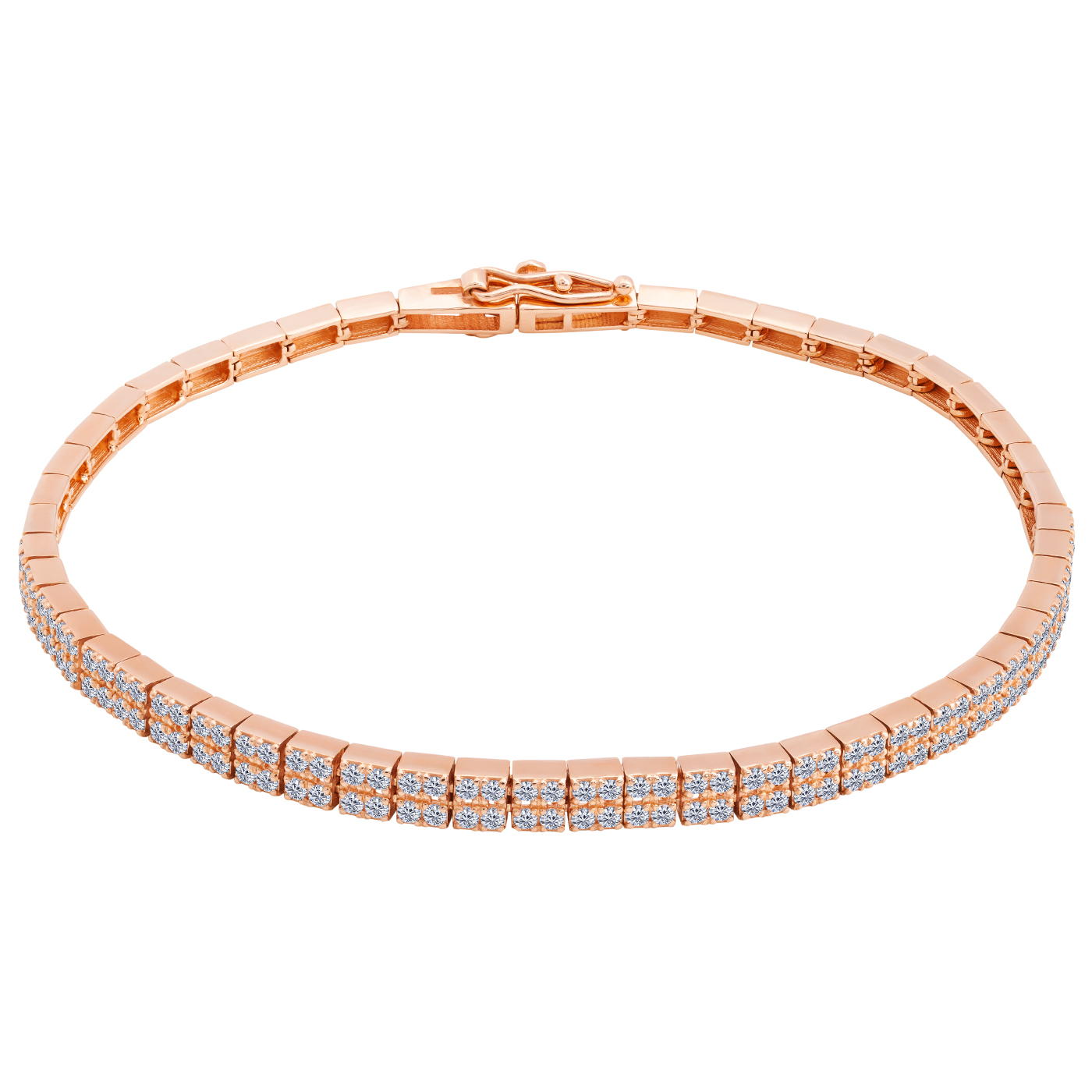 картинка Браслет с дорожкой фианитов из красного золота, 10410154