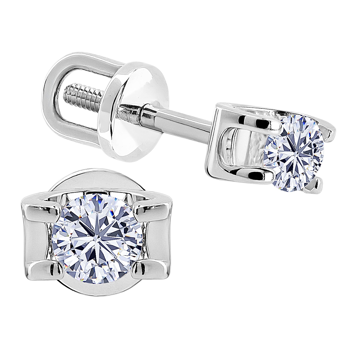 картинка Сережки з діамантом із білого золота 585 проби, 10491510